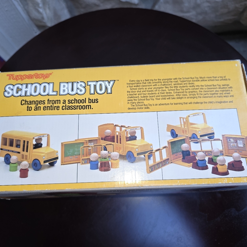 Tupperware School Bus Toy - Yellow and Black